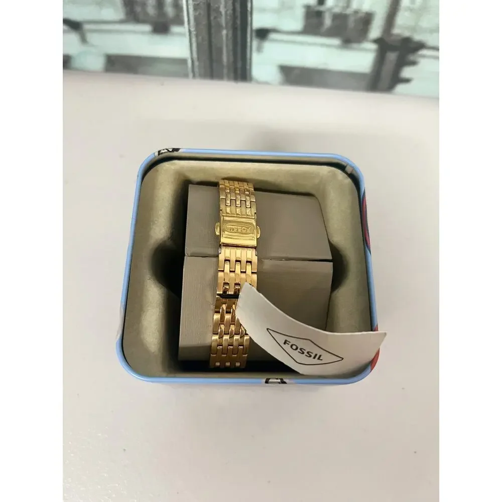 Fossil BQ3463 Hutton Ladies Dress Watch, Rose Gold Stainless Steel Link Band